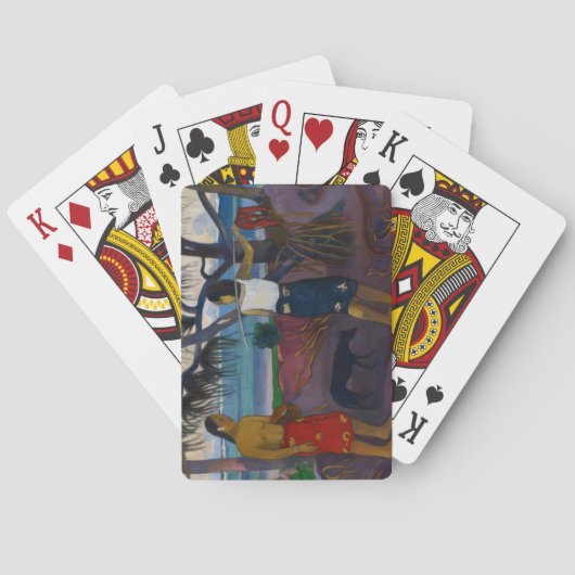 Paul Gauguin | Onder de Pandanus, 1891 (olie op ca Pokerkaarten (Achterkant)