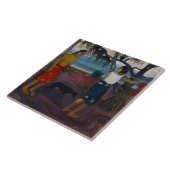 Paul Gauguin - onder de pandanus Tegeltje (Zijkant)