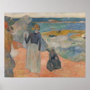 Paul Gauguin - Over het strand in Bretagne Poster