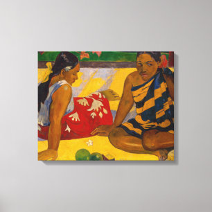 Paul Gauguin - Parau Api / Wat is er Nieuw? Canvas Afdruk