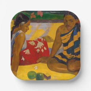 Paul Gauguin - Parau Api / Wat is er Nieuw? Papieren Bordje