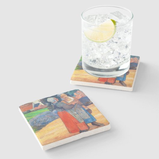 Paul Gauguin - Paysannes Breton Stenen Onderzetter (Zijkant)