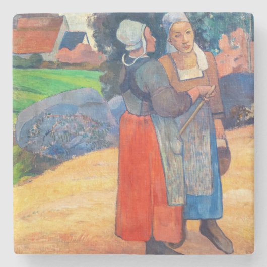 Paul Gauguin - Paysannes Breton Stenen Onderzetter (Voorkant)