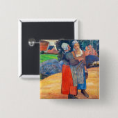 Paul Gauguin - Paysannes Breton Vierkante Button 5,1 Cm (Voorkant /achterkant)