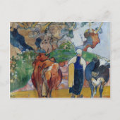 Paul Gauguin-Peasant Woman and Cows in a Landscape Briefkaart (Voorkant)