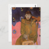 Paul Gauguin-Portret van een jonge vrouw, Vaite Briefkaart (Voorkant / Achterkant)
