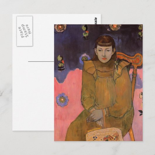 Paul Gauguin-Portret van een jonge vrouw, Vaite Briefkaart (Voorkant / Achterkant)