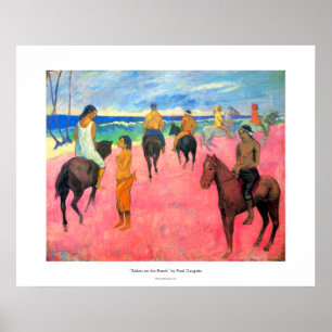 Paul Gauguin rijders op strandpaarden Poster