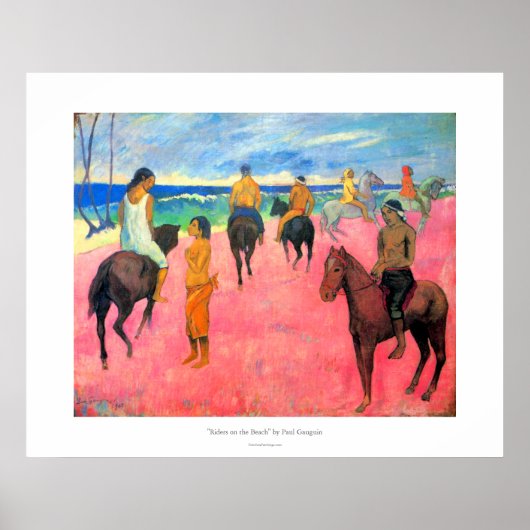 Paul Gauguin rijders op strandpaarden Poster (Voorkant)