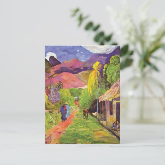 Paul Gauguin Road in Tahiti Fine Art Briefkaart (Staand voorkant)