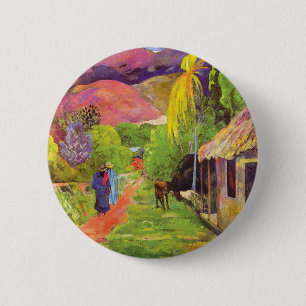 Paul Gauguin Road in Tahiti  Fine Art Ronde Button 5,7 Cm