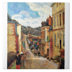 Paul Gauguin schilderij, Rue Jouvenet in Rouen Tegeltje