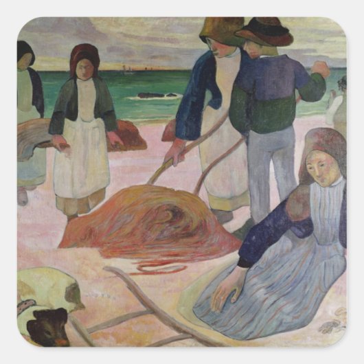 Paul Gauguin | Seaweed Gatherers, 1889 Vierkante Sticker (Voorkant)