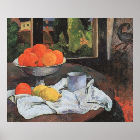 Paul Gauguin Stilleven met kom van fruit Poster (Voorkant)