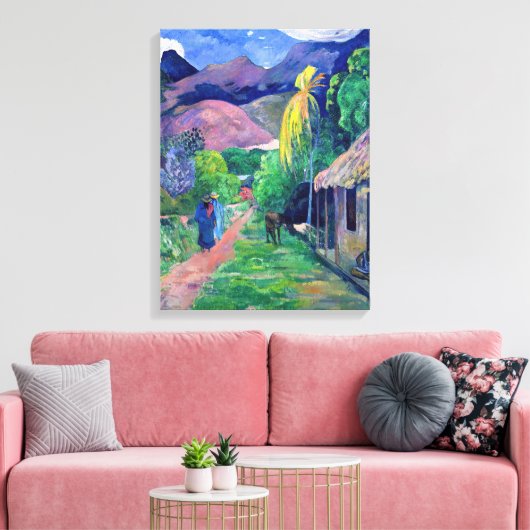 Paul Gauguin - Straat in Tahiti Canvas Afdruk (Insitu (Woonkamer))
