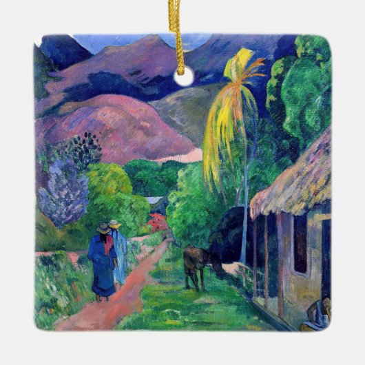 Paul Gauguin - Straat in Tahiti Keramisch Ornament (Voorkant)