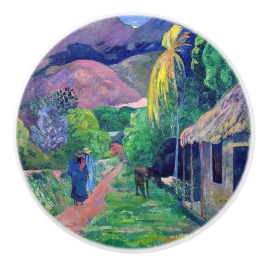 Paul Gauguin - Straat in Tahiti Keramische Knop (Voorkant)