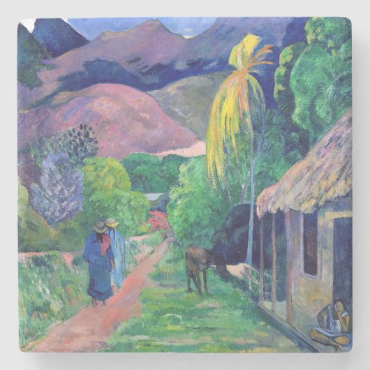 Paul Gauguin - Straat in Tahiti Stenen Onderzetter (Voorkant)