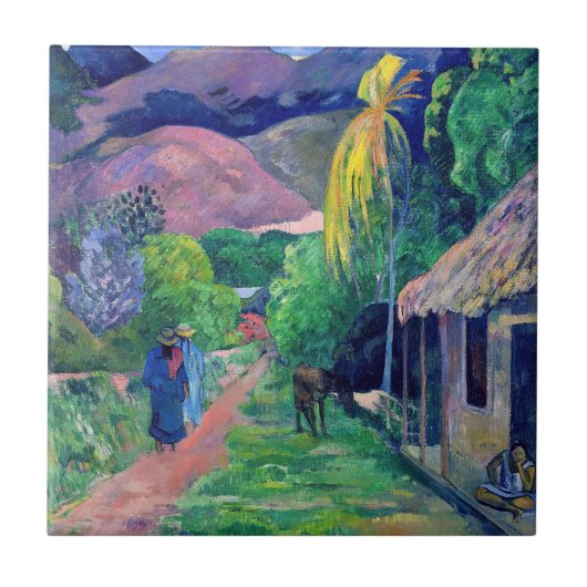 Paul Gauguin - Straat in Tahiti Tegeltje (Voorkant)