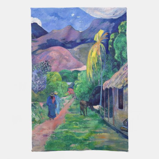 Paul Gauguin - Straat in Tahiti Theedoek (Verticaal)