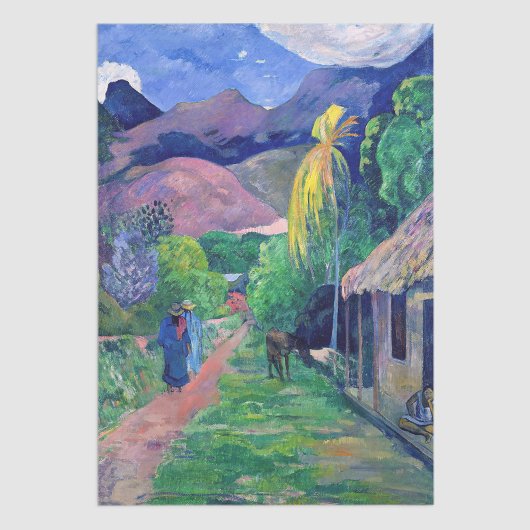 Paul Gauguin - Straat in Tahiti Tissuepapier