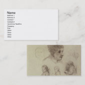 Paul Gauguin | Studie van de hoofden, 1884 (zwarte Visitekaartje (Voorkant / Achterkant)