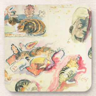 Paul Gauguin   Studie van katten en een kop (m/v o Drankjes Onderzetter