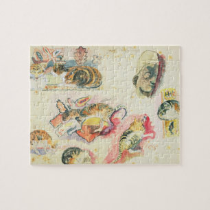 Paul Gauguin Studie van katten en een kop (m/v o Legpuzzel