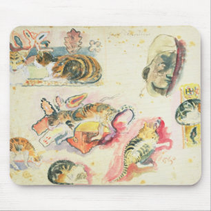 Paul Gauguin Studie van katten en een kop (m/v o Muismat