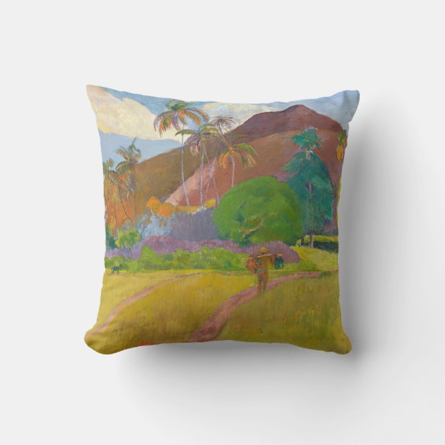 Paul Gauguin - Tahitiaans Landschap Kussen (Voorkant)