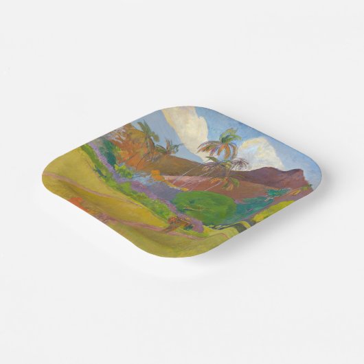 Paul Gauguin - Tahitiaans landschap Papieren Bordje (Gebogen)