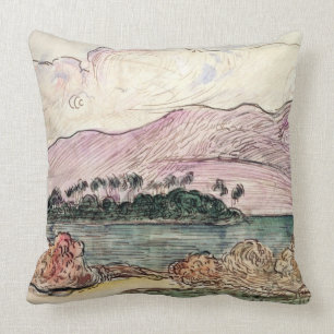 Paul Gauguin   Tahitiaans landschap (w/c op papier Kussen