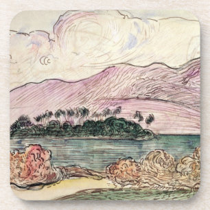 Paul Gauguin   Tahitiaans landschap (w/c op papier Onderzetter