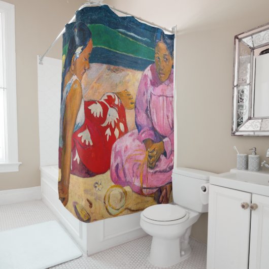 Paul Gauguin - Tahitiaanse vrouwen op het strand Douchegordijn (In situ)