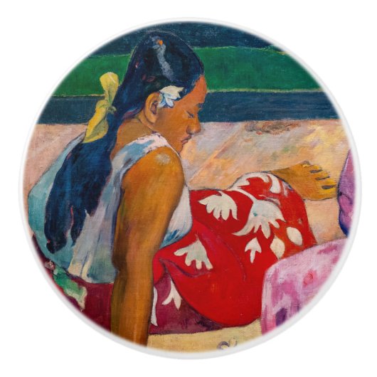 Paul Gauguin - Tahitiaanse vrouwen op het strand Keramische Knop (Voorkant)