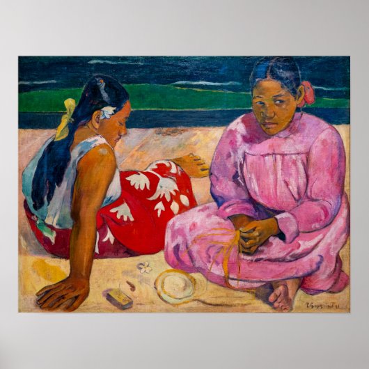 Paul Gauguin - Tahitiaanse vrouwen op het strand Poster (Voorkant)