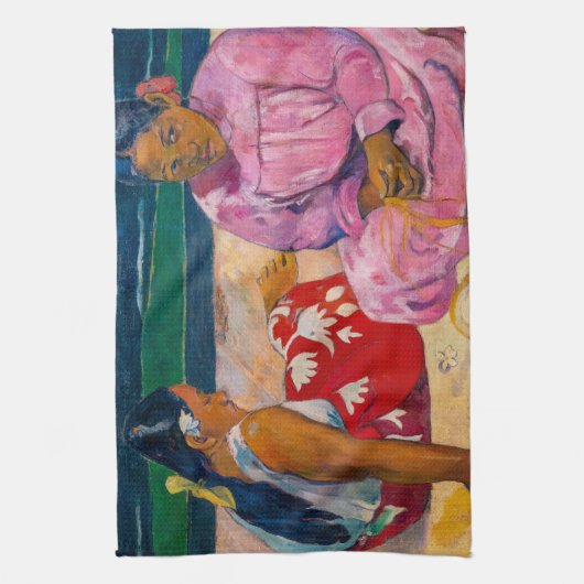 Paul Gauguin - Tahitiaanse vrouwen op het strand Theedoek (Verticaal)