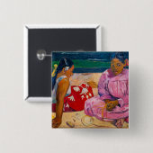 Paul Gauguin - Tahitiaanse vrouwen op het strand Vierkante Button 5,1 Cm (Voorkant /achterkant)