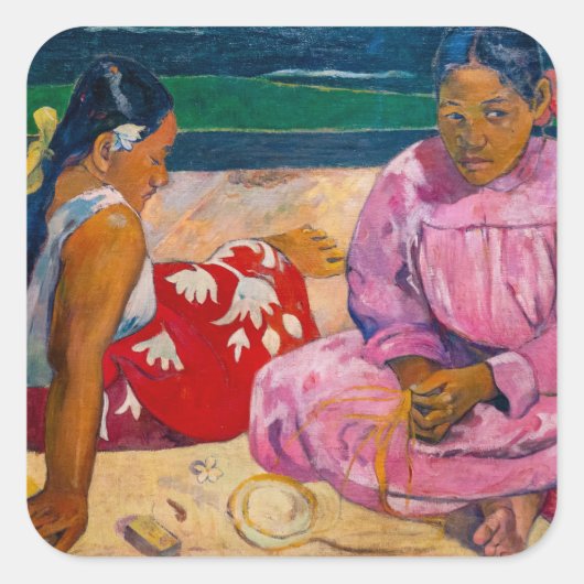 Paul Gauguin - Tahitiaanse vrouwen op het strand Vierkante Sticker (Voorkant)