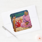 Paul Gauguin - Tahitiaanse vrouwen op het strand Vierkante Sticker (Envelop)