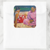 Paul Gauguin - Tahitiaanse vrouwen op het strand Vierkante Sticker (Tas)