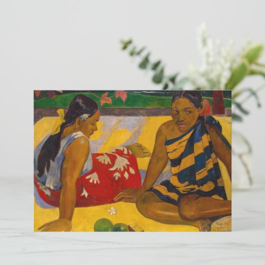 Paul Gauguin - Tahitiaanse vrouwen / Parau API Bedankkaart (Staand voorkant)