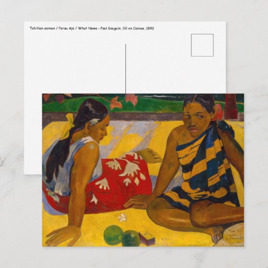 Paul Gauguin - Tahitiaanse vrouwen / Parau API Briefkaart (Voorkant / Achterkant)