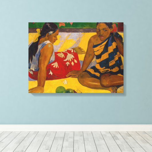 Paul Gauguin - Tahitiaanse vrouwen / Parau API Canvas Afdruk (Insitu (Houten vloer))