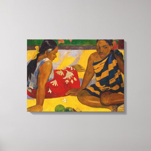 Paul Gauguin - Tahitiaanse vrouwen / Parau API Canvas Afdruk (Voorkant)