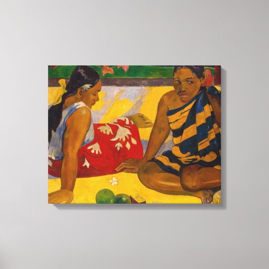 Paul Gauguin - Tahitiaanse Vrouwen / Parau Api Canvas Afdruk (Voorkant)