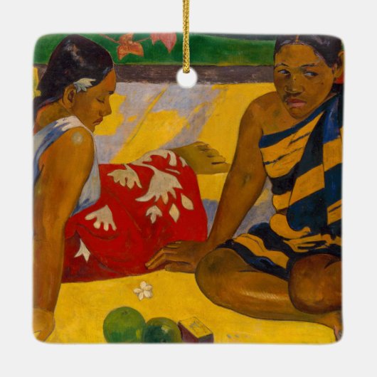 Paul Gauguin - Tahitiaanse vrouwen / Parau API Keramisch Ornament (Achterkant)