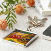 Paul Gauguin - Tahitiaanse vrouwen / Parau API Sleutelhanger (Zijkant)