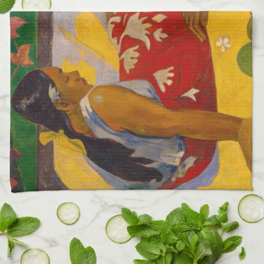 Paul Gauguin - Tahitiaanse vrouwen / Parau API Theedoek (Gevouwen)