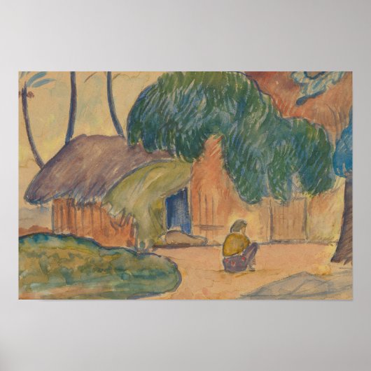 Paul Gauguin - Tahitian Hut Poster (Voorkant)